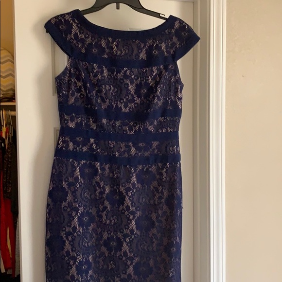 Adrianna Papell Dresses & Skirts - Knee length blue lace dress